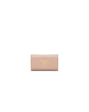 Prada Saffiano Leather Keychain - White