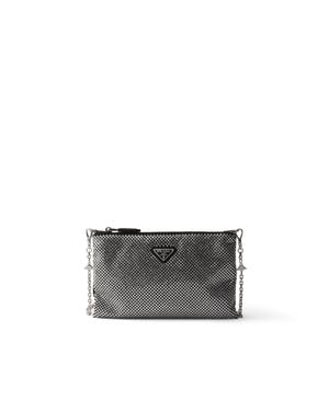 Prada Mini-Studded Bag With Shoulder Strap - White