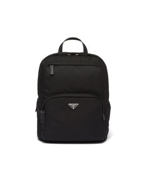 Prada Re-Nylon And Saffiano Leather Backpack - Black