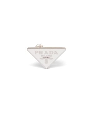 Prada Orecchino Sinistro A Clip Symbole, Donna - Bianco