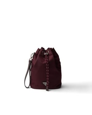 Prada Speedrock Re-Nylon And Leather Pouch - Purple