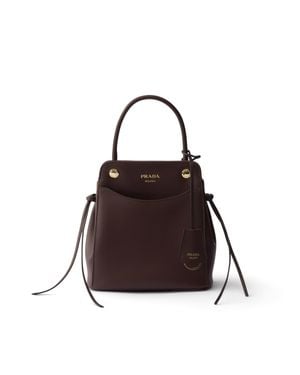 Prada Carry Leather Mini Handbag, Briarwood - Brown