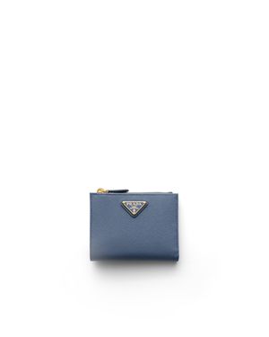 Prada Small Saffiano Leather Wallet, Aviation - Blue