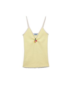 Prada Cotton Bouclé Top - Yellow