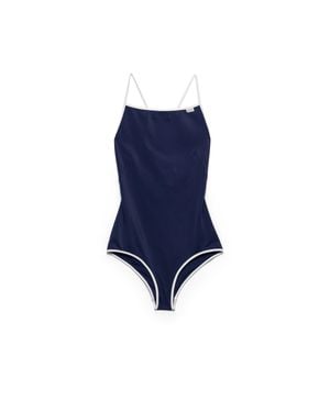 Prada One-Piece Jersey Swimsuit - Blue