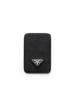 Prada Saffiano Leather Card Holder - Black