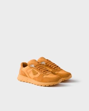 Prada Prax 2.0 Re-Nylon And Suede Trainers - Orange
