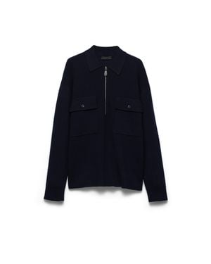 Prada Poloshirt Aus Kaschmir, Herren, Größe - Blau