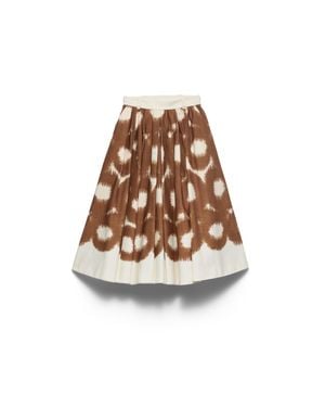Prada Printed Canvas Skirt, Tobacco - White