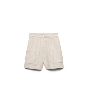 Prada Chambray Shorts, Ecru - White