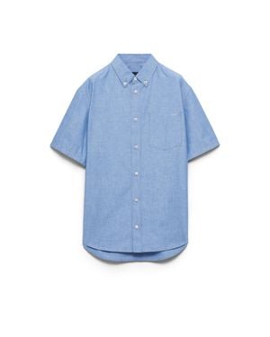 Prada Short-Sleeved Chambray Shirt, Light - Blue