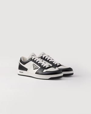 Prada Downtown Colour-Block Leather Trainers - White