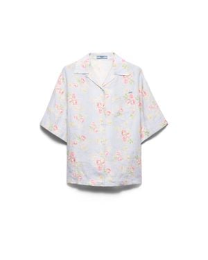 Prada Floral Print Old Linen Shirt - White