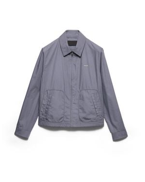 Prada Technical Cotton Zipper Blouson Jacket - Blue