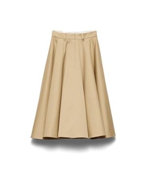 Prada Chino Midi-Skirt - Natural