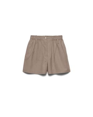 Prada Mouliné Wool Shorts - Natural