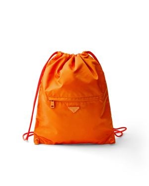 Prada Rucksack Mit Kordelzug Aus Re-Nylon - Orange