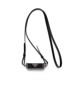 Prada Metal And Saffiano Leather Smartphone Case - Black