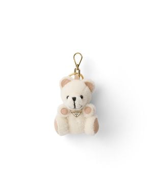 Prada Ciondolo Portachiavi Teddy Con Anello - Bianco
