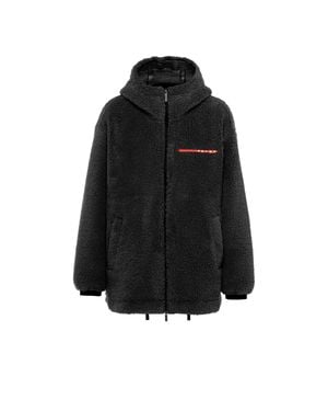 Prada Recycled Fleece Hooded Jacket - Black