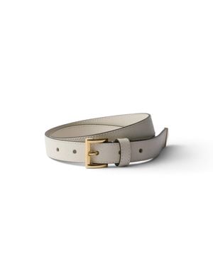 Prada Saffiano Leather Belt, Chalk - Natural