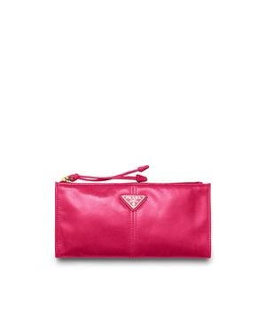 Prada Leather Pouch, Peony - Pink