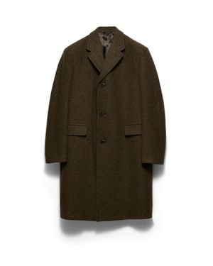 Prada Einreihiger Mantel Aus Wolle, Herren, Größe - Grün