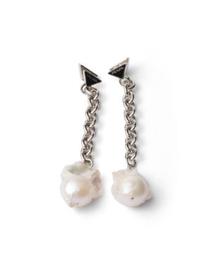 Prada Metal And Pearl Earrings - Multicolour