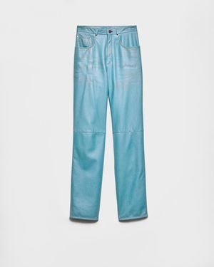 Prada Leather Trousers - Blue