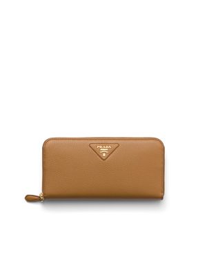 Prada Large Leather Wallet - Natural