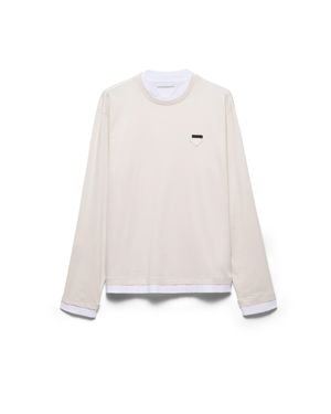 Prada Long-Sleeved Cotton T-Shirt - White