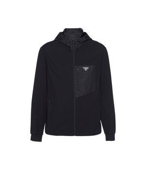 Prada Technical Cotton And Re-nylon Cardigan - Blue