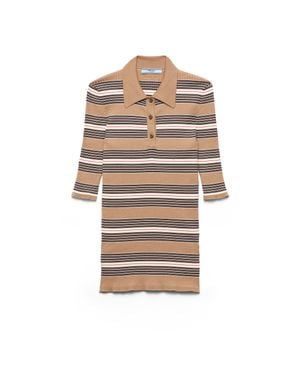 Prada Striped Cotton Polo Shirt - White