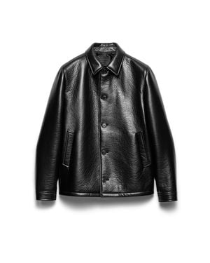 Prada Nappa Leather Caban Jacket Clothing - Black