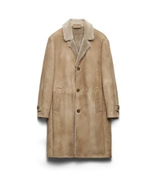 Prada Shearling Coat - Natural