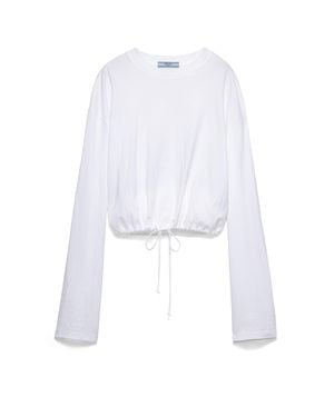Prada Long-Sleeved Jersey T-Shirt - White