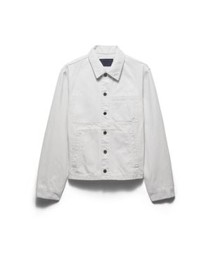 Prada Denim Blouson Jacket, Sky - White