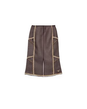Prada Unterrock Aus Organza-Intarsienspitze, Damen, Größe - Braun