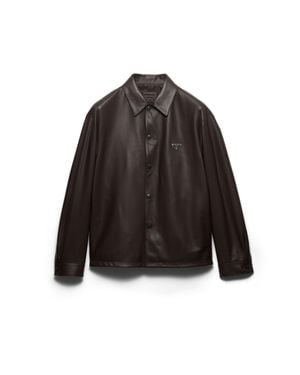 Prada Nappa Leather Shirt - Brown