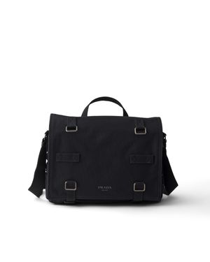 Prada Sac Porté Épaule En Toile, Homme - Noir