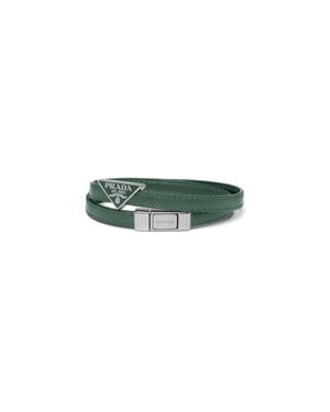 Prada Saffiano Leather Bracelet - Green