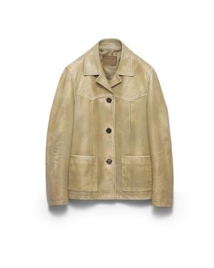 Prada Nappa Leather Jacket - Natural