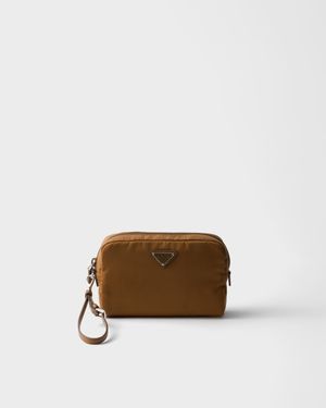 Prada Small Re-Nylon Pouch - Brown