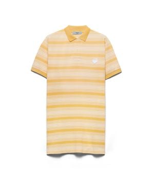 Prada Bayadere Stripe Piqué Mini-Dress - Yellow