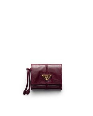 Prada Small Leather Wallet - Purple