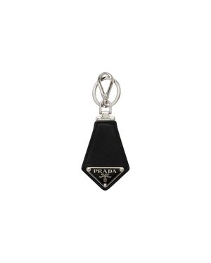 Prada Porte-Clés En Cuir Saffiano, Homme - Blanc
