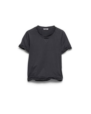 Prada Shapeable Garment-Dyed Jersey T-Shirt, Lead - Blue