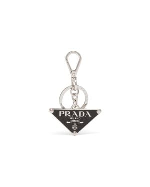 Prada Portachiavi In Metallo - Bianco