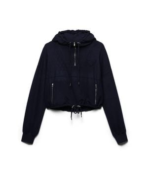 Prada Kapuzenjacke Aus Wolle Und Kaschmir, Damen, Größe - Blau