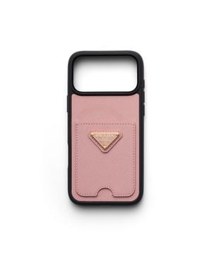 Prada Saffiano Leather Case For Iphone 17 Pro Max - Pink